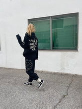 Load image into Gallery viewer, house cat embroidered black hoodie
